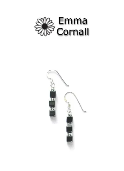 Hematite Square Drop Earrings