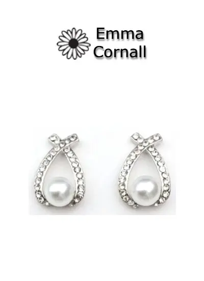 Crossover Diamante Cluster Earrings